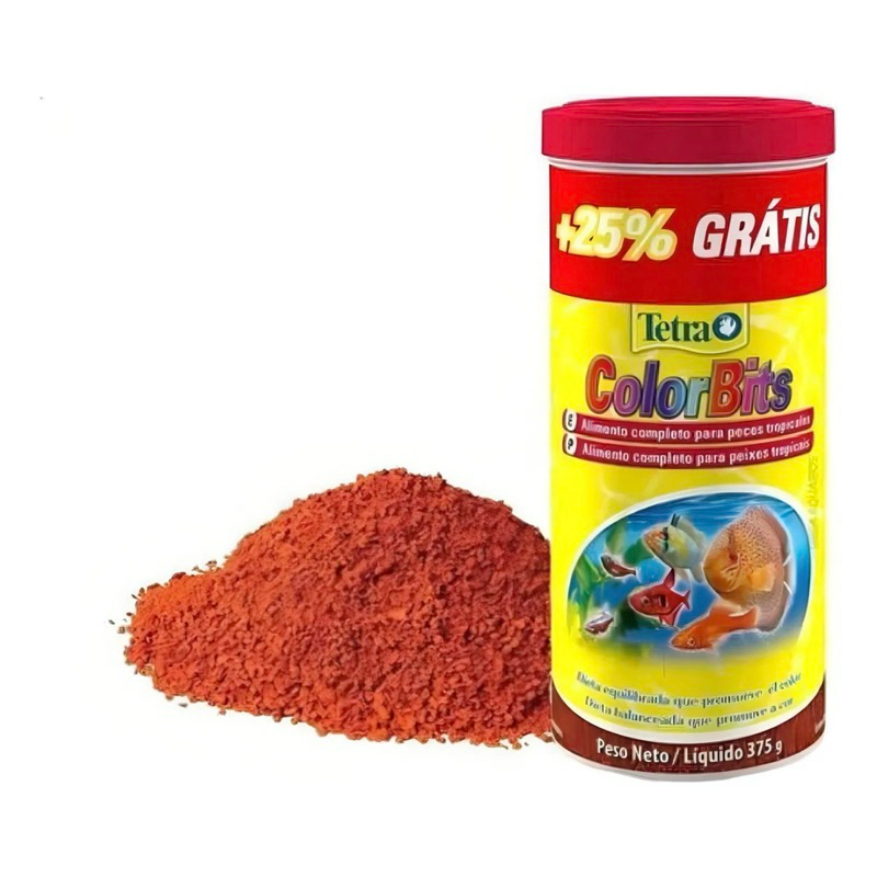 Ração Tetra Color Bits 375g- Realça A Cor Dos Peixes