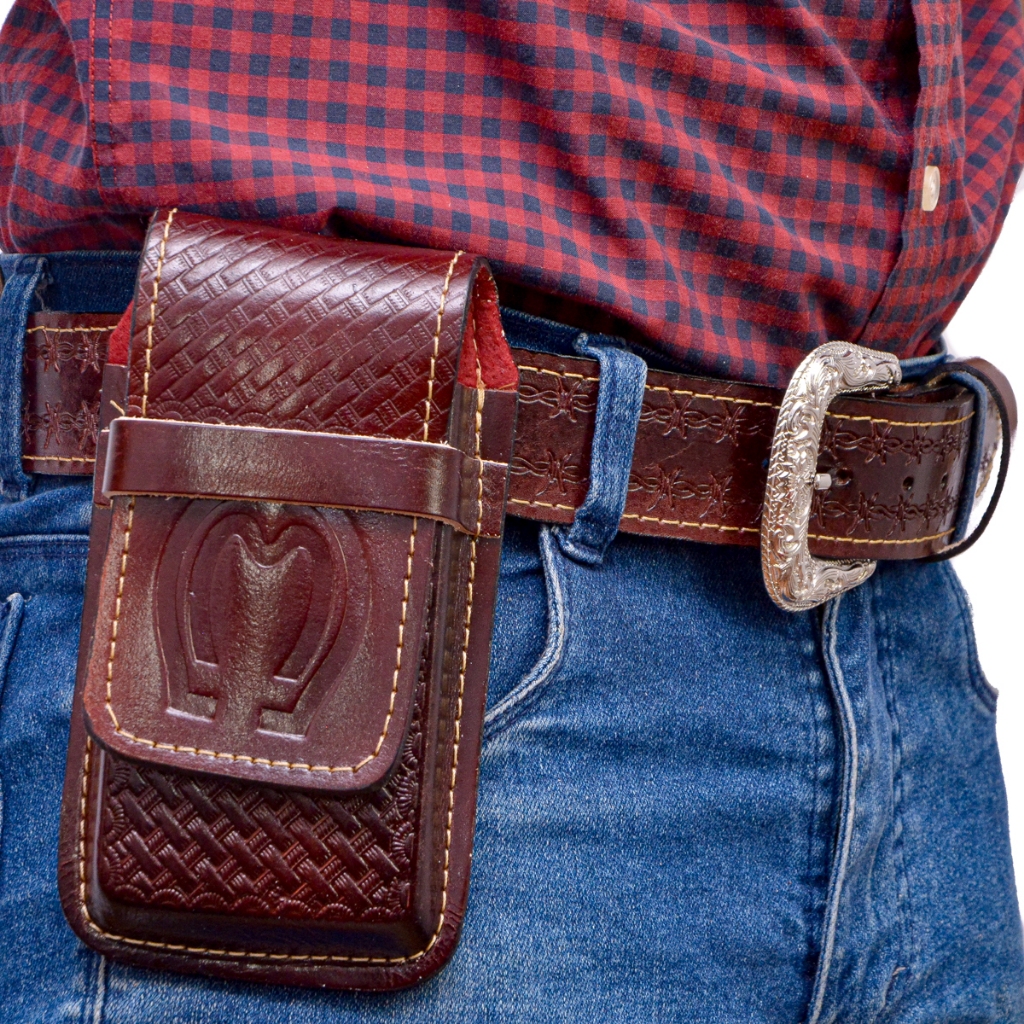 Kit Cowboy Cinto Country + Capinha Bainha em De Celular Couro em Oferta na Shopee