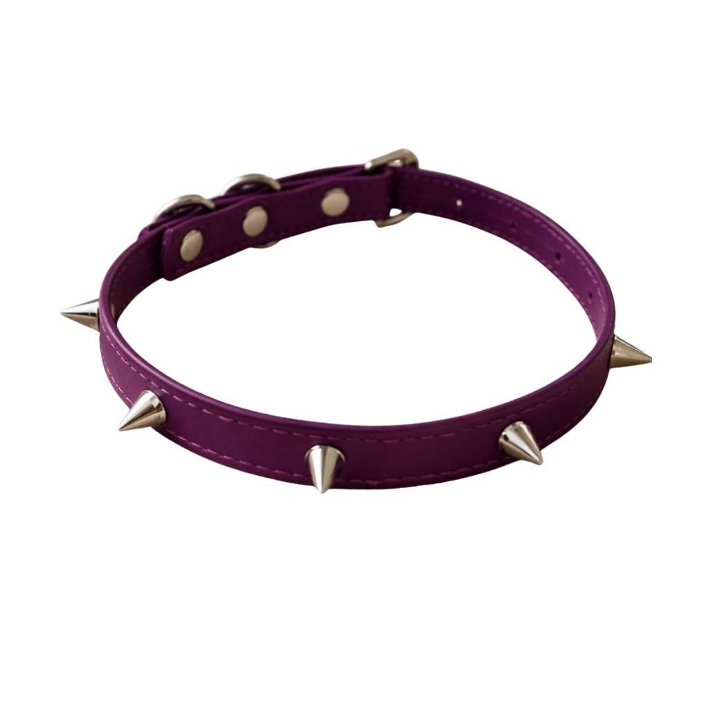 Coleira Canina Couro Leve Porte Médio Pequeno Prática Premium Produto Pug Spikes Espinho