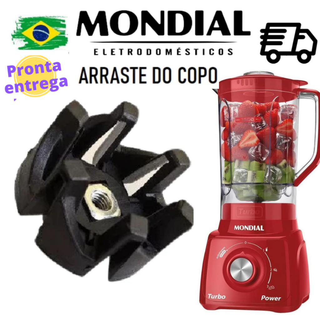 Arraste do copo para o Liquidificador Mondial Turbo Power Mondial 550W L 99 FR (Com porca)  L 99 FR