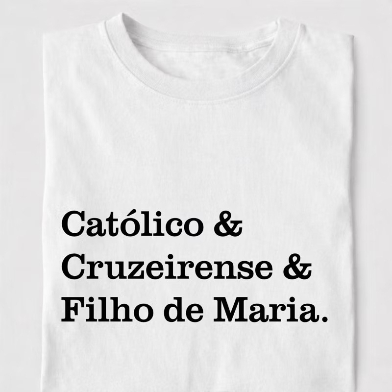 Camiseta Unissex Estampa Religiosa Blusa Católica Time de Futebol