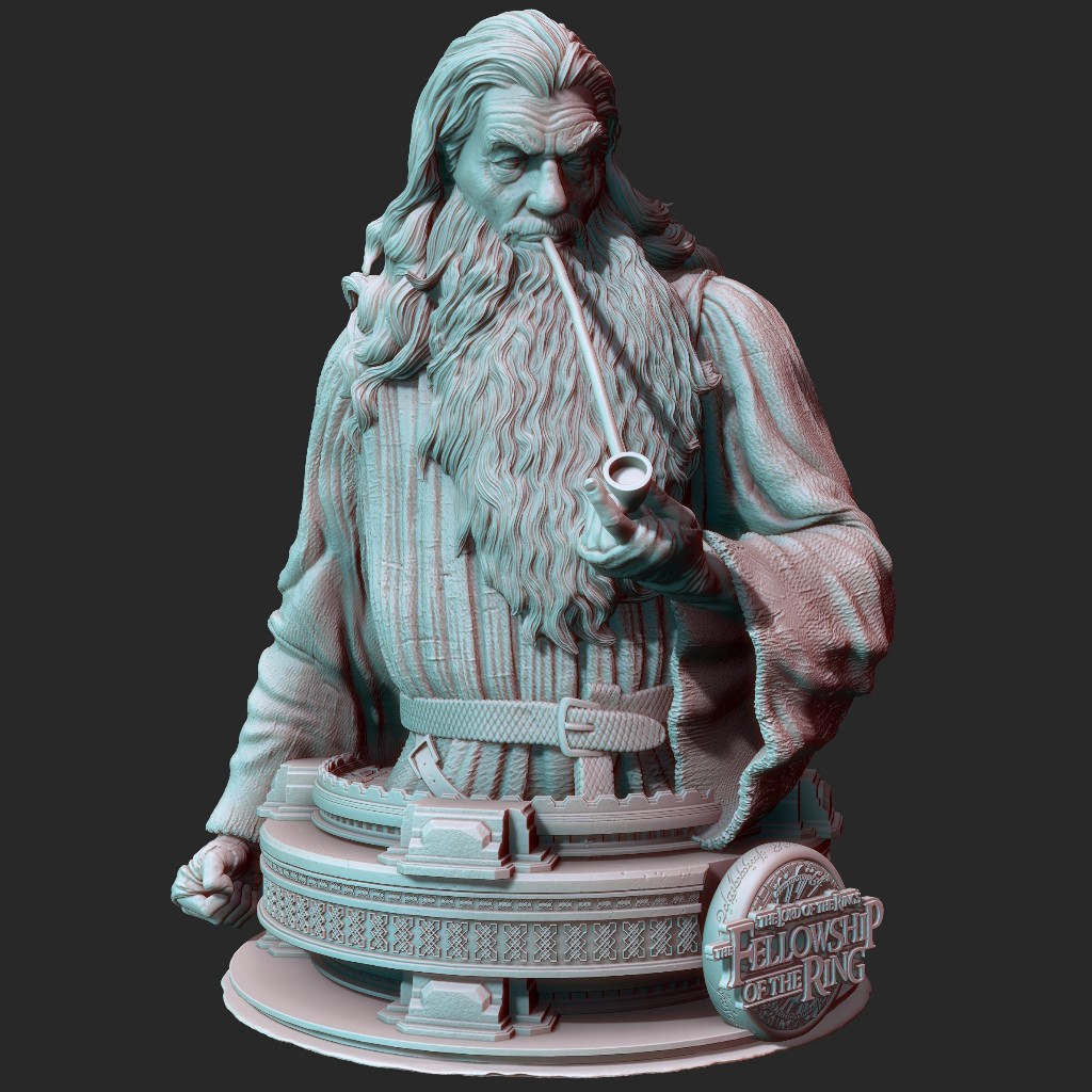 Busto Gandalf Senhor dos Anéis em Resina  - Miniatura colecionável RPG filme senhor dos aneis