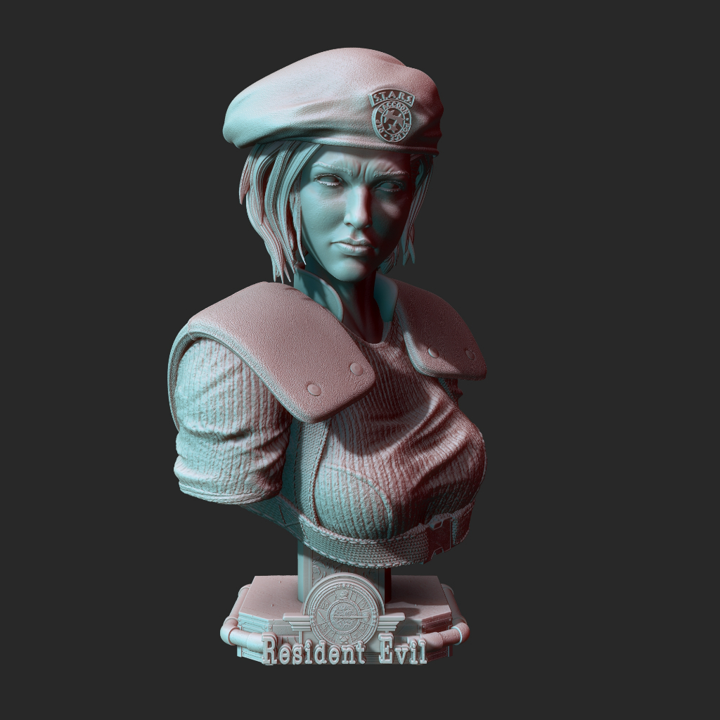 Busto Jill Valentine Resident Evil em Resina - Miniatura colecionável RPG jogo resident evil