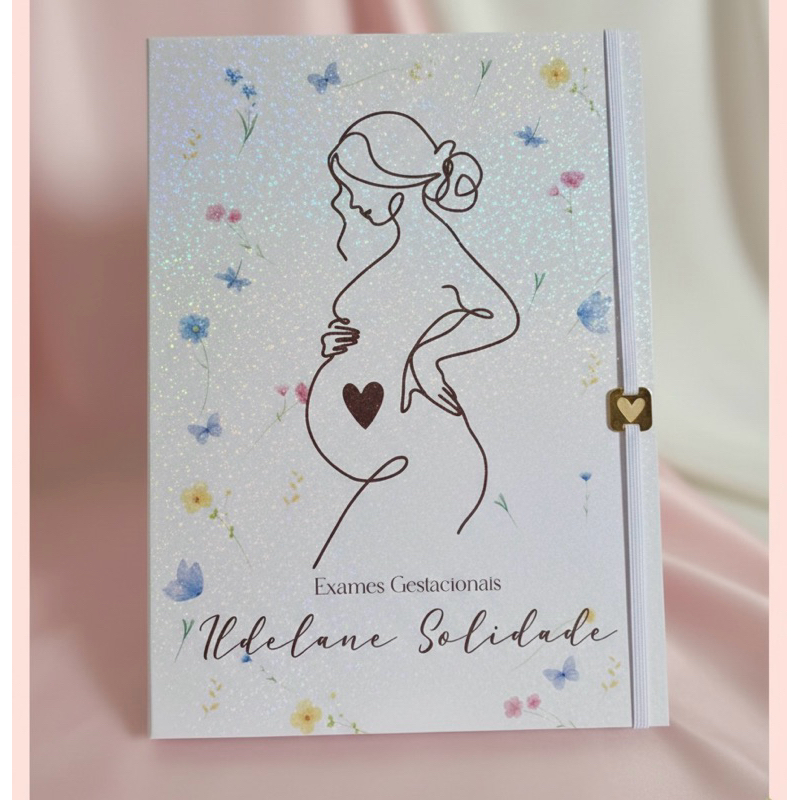 kit Pasta Gestante Personalizada Pré-Natal | Pasta para Exames + Caderneta em Oferta na Shopee
