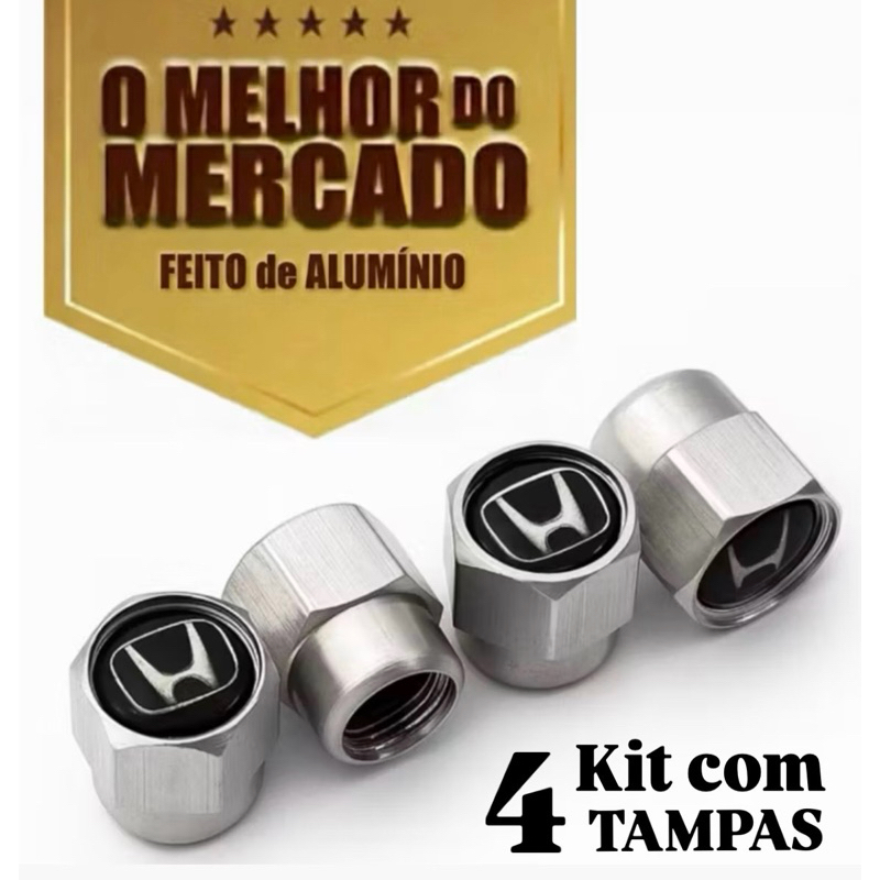 Tampa Pneu Válvula Compatível Honda Todos em Metal Alumínio Civic City CRV HRV Fit em Oferta na Shopee