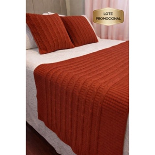 kit Peseira Manta Trança Tricô sofá Cama Solteiro Casal Queen King + 2 Capas de Almofada, Cama Posta em Oferta na Shopee