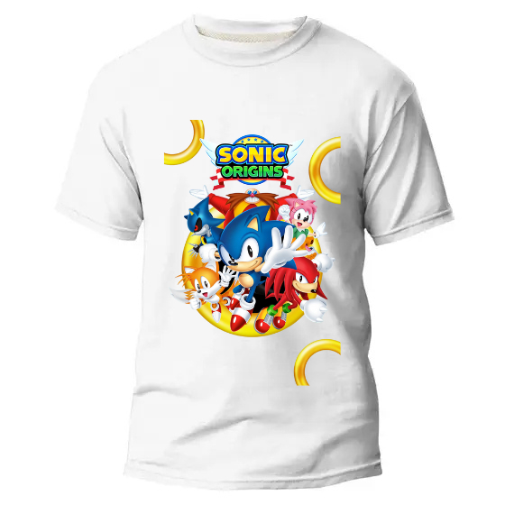 Camiseta Infantil Sonic Estampada – Camisa Divertida Unissex, 100% Algodão, Confortável e Estilosa