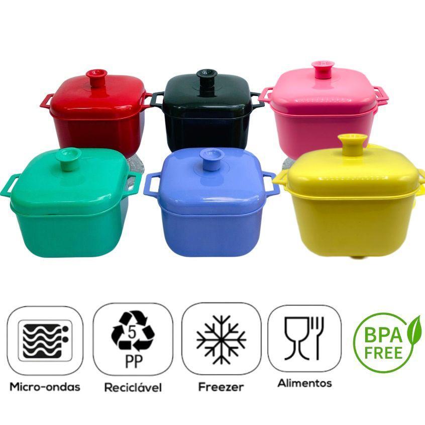 Imagem KIT 6 *** Panela de Micro-ondas Caçarola 1,5 Litros/ Potes de plástico/ Potes multiuso