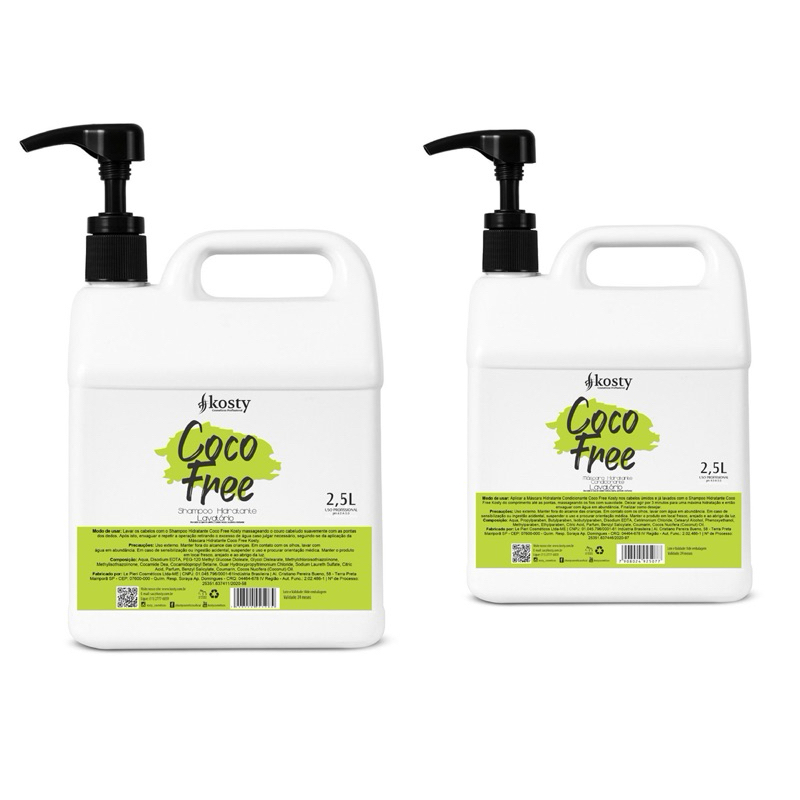 Kit de Tratamento Capilar de Coco (Shampoo E Condicionador 2.5l) Kosty