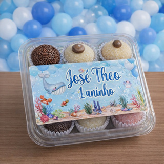 Rótulos adesivo para marmitinha FUNDO DO MAR / Marmitinha bolo e três docinhos em Oferta na Shopee