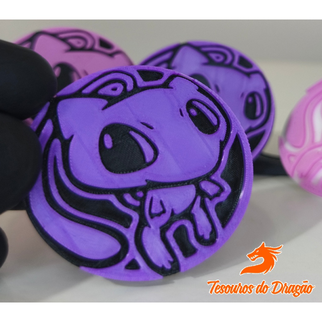 Moeda do Mew Zoiudo 50mm | Personalizável | Moeda Pokémon TCG
