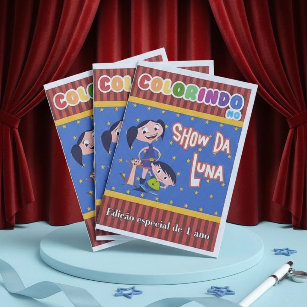 MINI Livros De Colorir Personalizado 10X15 cm O Show Da Luna Lembrancinha Aniversário Festa Infantil