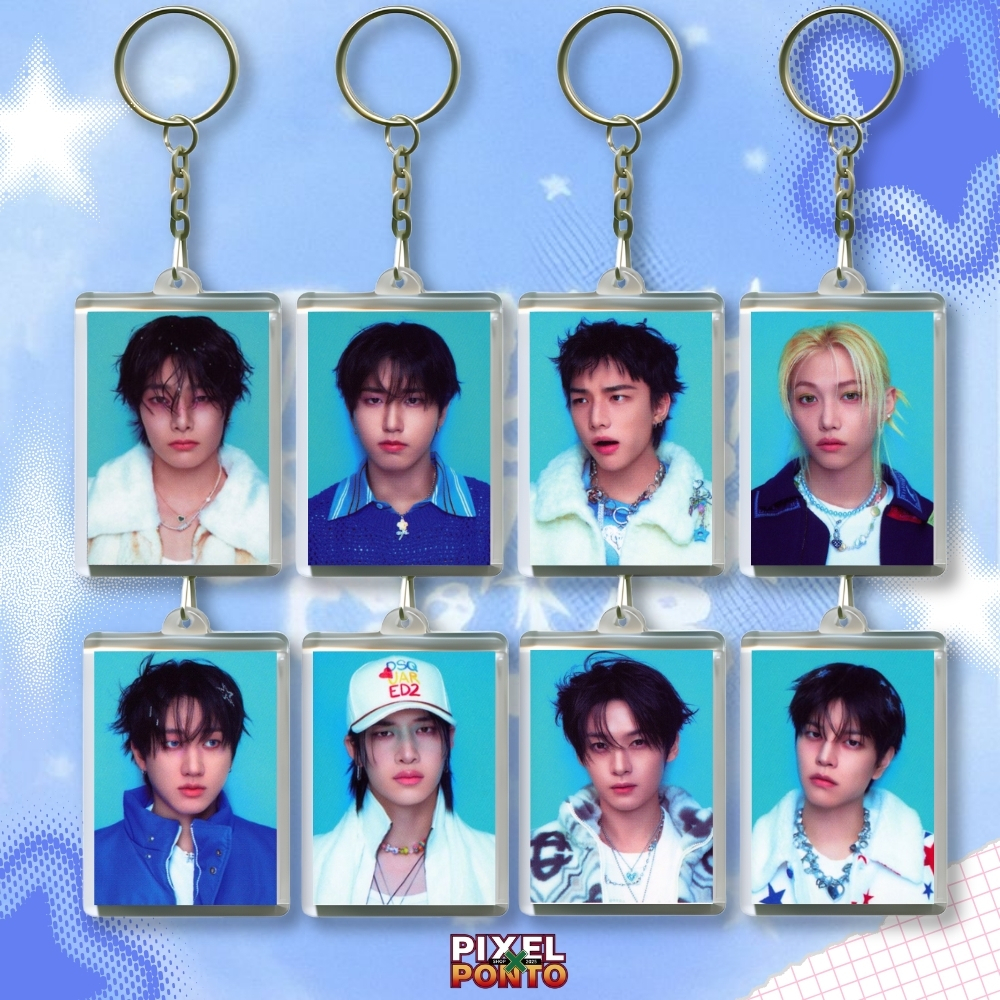 Chaveiro Stray Kids Acrílico 3x4 | Chaveiros Kpop | Bang Chan, Lee Know, Changbin, Hyunjin, Han, Felix, Seungmin e I.N