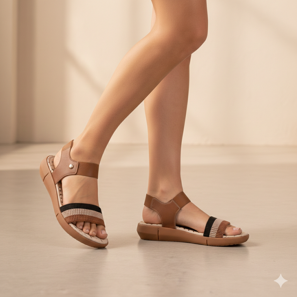 Sandália Ortopédica Feminina Anatômica com Elástico Ajustável Conforto Máximo para Uso Diário em Oferta na Shopee
