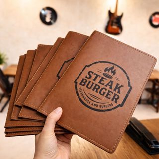 5 Pastas Cardápios A4 Exclusivo Para Restaurante + Sua Logo em Oferta na Shopee