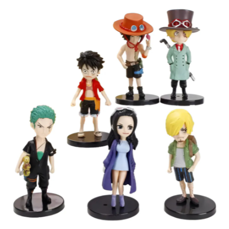 Kit 6 Bonecos One Piece Luffy Action Figure Miniatura Top Colecionador