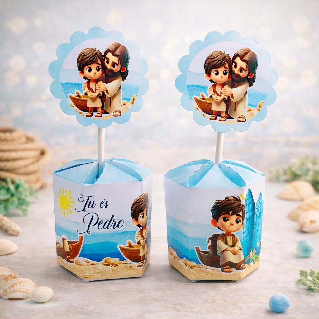 CENTRO DE MESA TU É PEDRO - CENTRO MESA SEXTAVADO PERSONALIZADO EM DIVERSOS TEMAS.