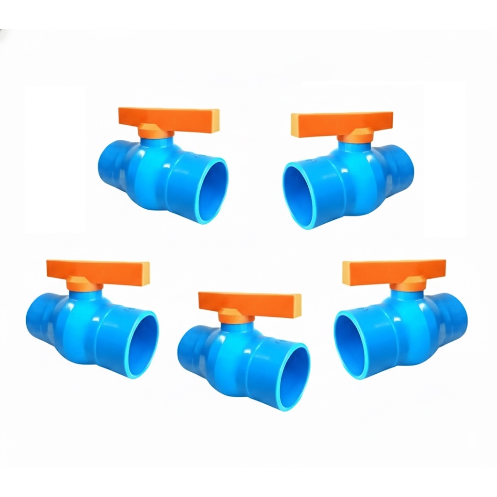 KIT 05 REGISTRO ESFERA SOLDÁVEL PVC AZUL IRRIGAÇÃO - UNIFORTTE   - ESCOLHA SUA BITOLA:  32MM OU 50MM