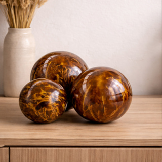 Trio Bolas Esferas Decorativas Cerâmica Enfeite Centro de Mesa Fruteira em Oferta na Shopee
