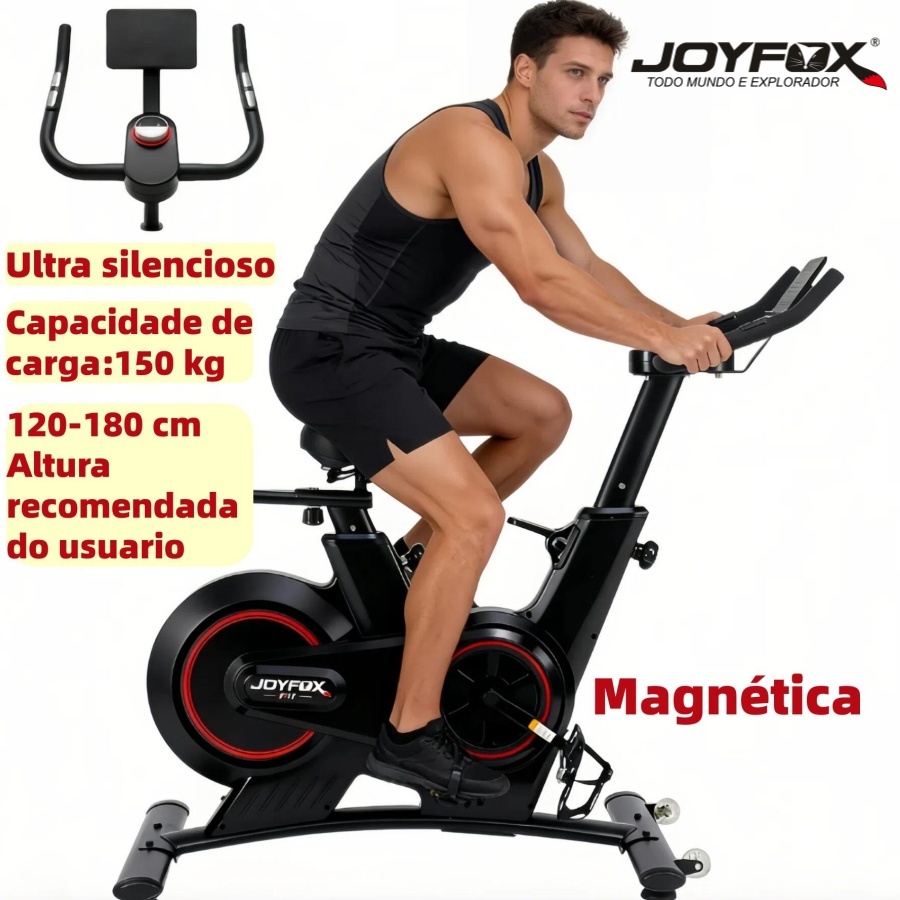 Bicicleta Spinning Magnética Joyfox 11kg Roda Inércia | Suporta 150kg | Treino em Casa e Conforto
