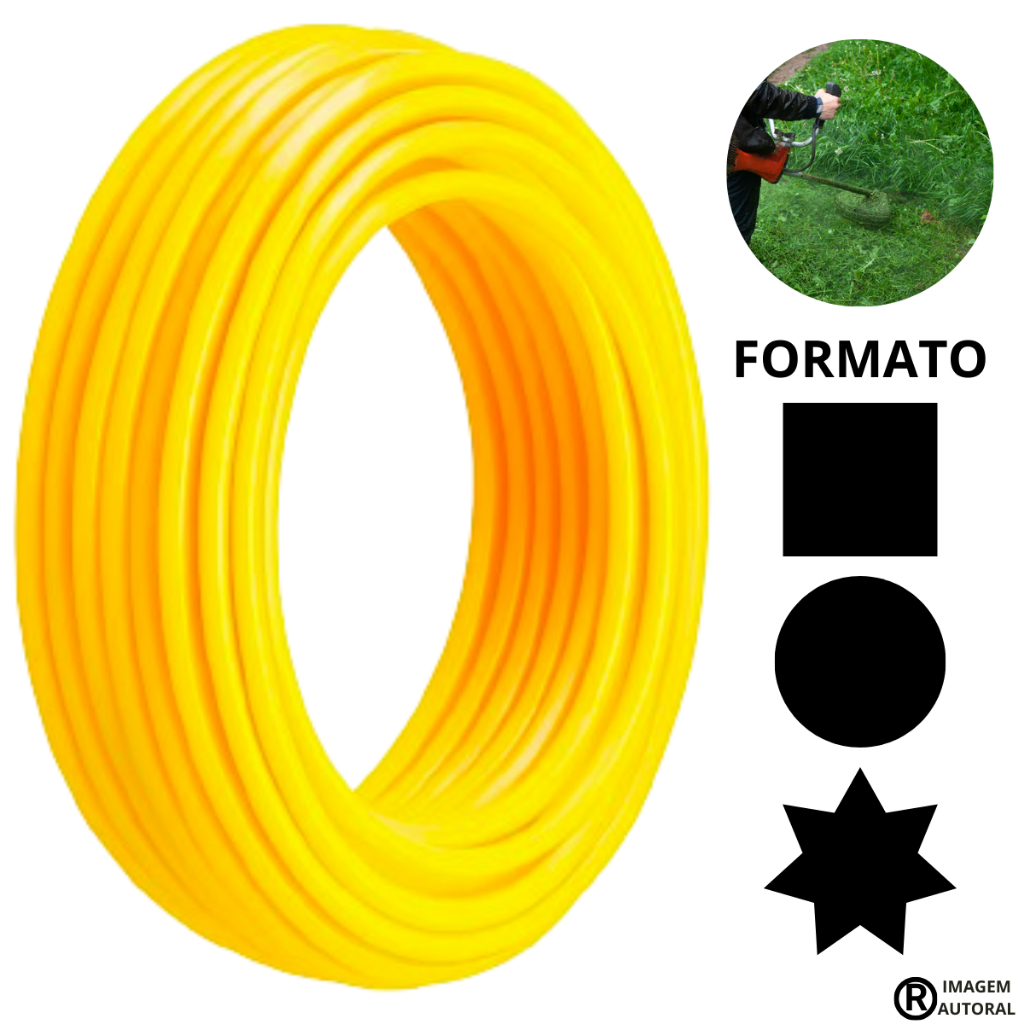 Fio de nylon para roçadeira quadrado redondo estrela para cortar aparar grama mato eletrica gasolina