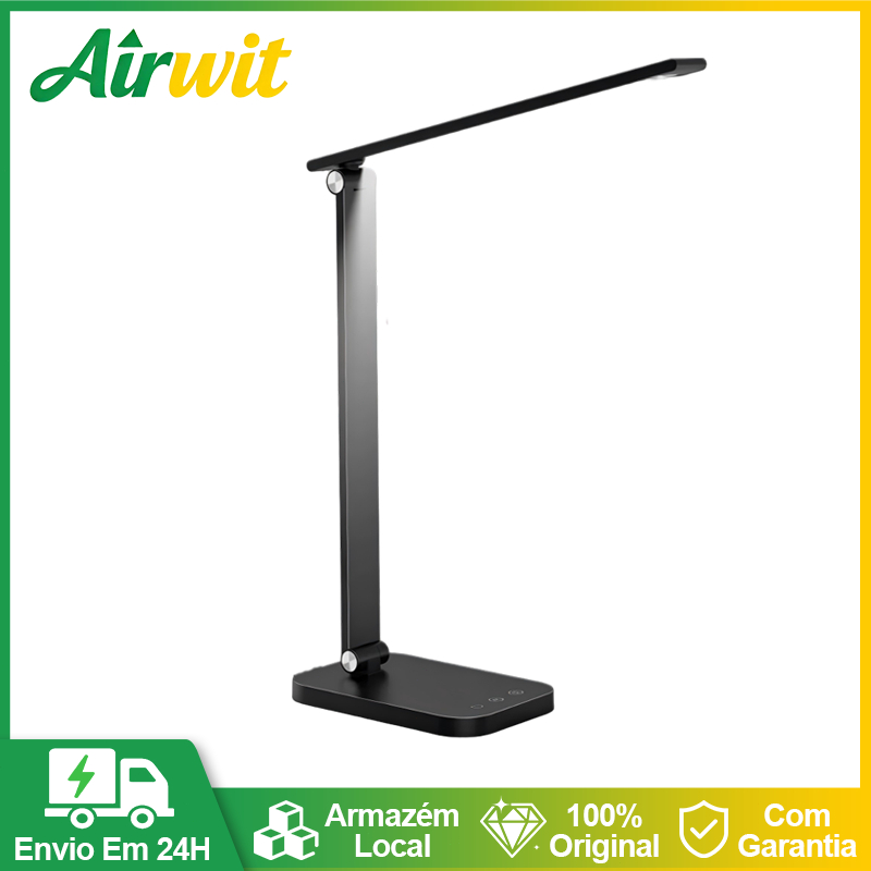 Luminária de Mesa LED com 3 Temperaturas de Cor e Brilho Ajustável Proteção Ocular para Leitura