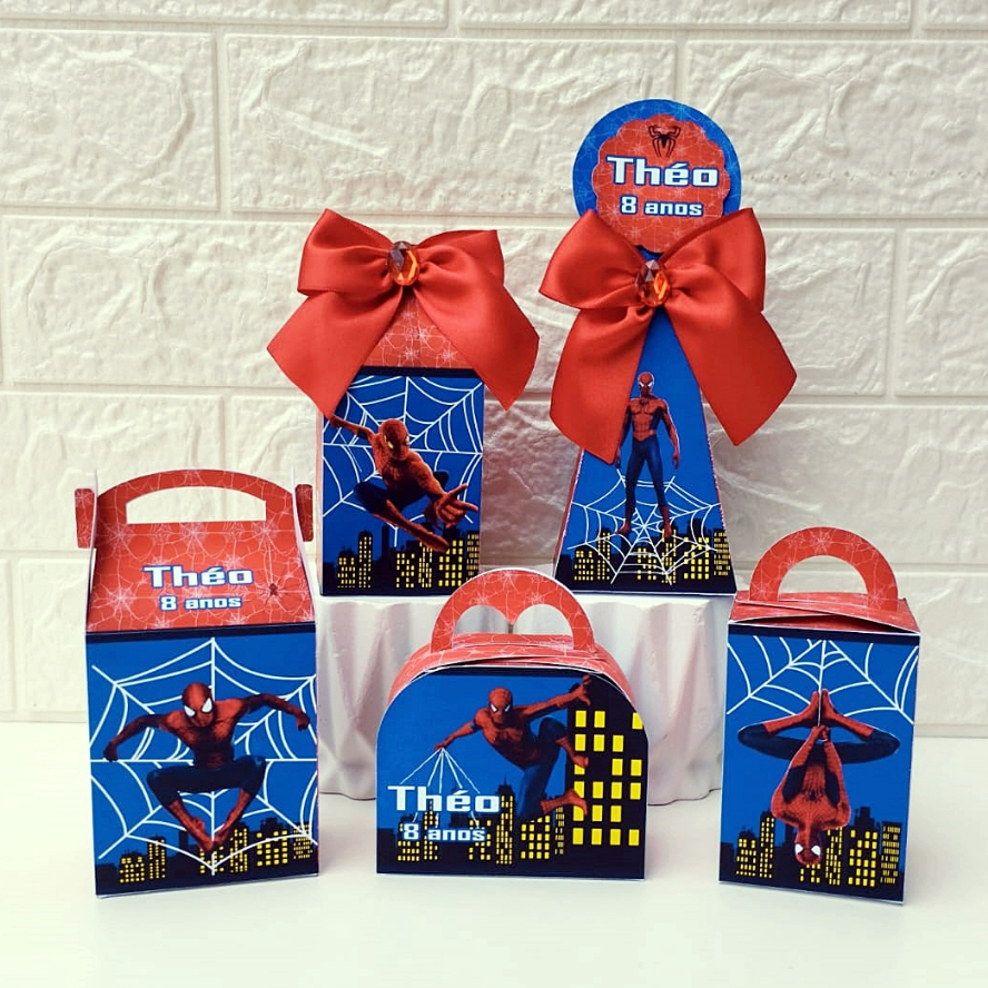 Kit Festa Homem Aranha Personalizados | Festa Infantil | Aniversario | Lembrancinhas | Kit Caixas