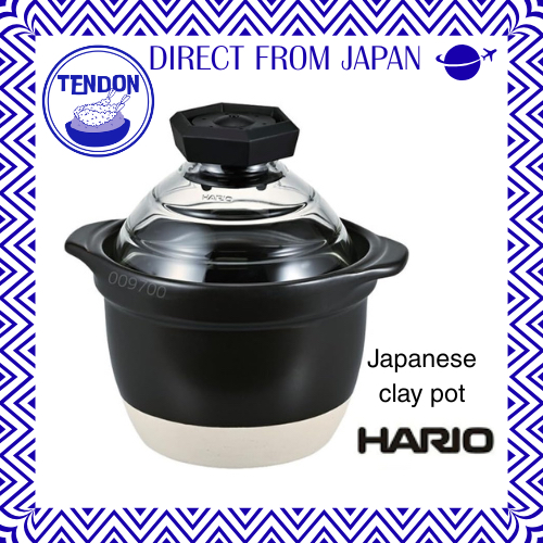 【DIRECT FROM JAPAN】HARIO Panela para arroz com tampa de vidro 1–2 go (capacidade para 1–2 porções) — vidro temperado transparente,