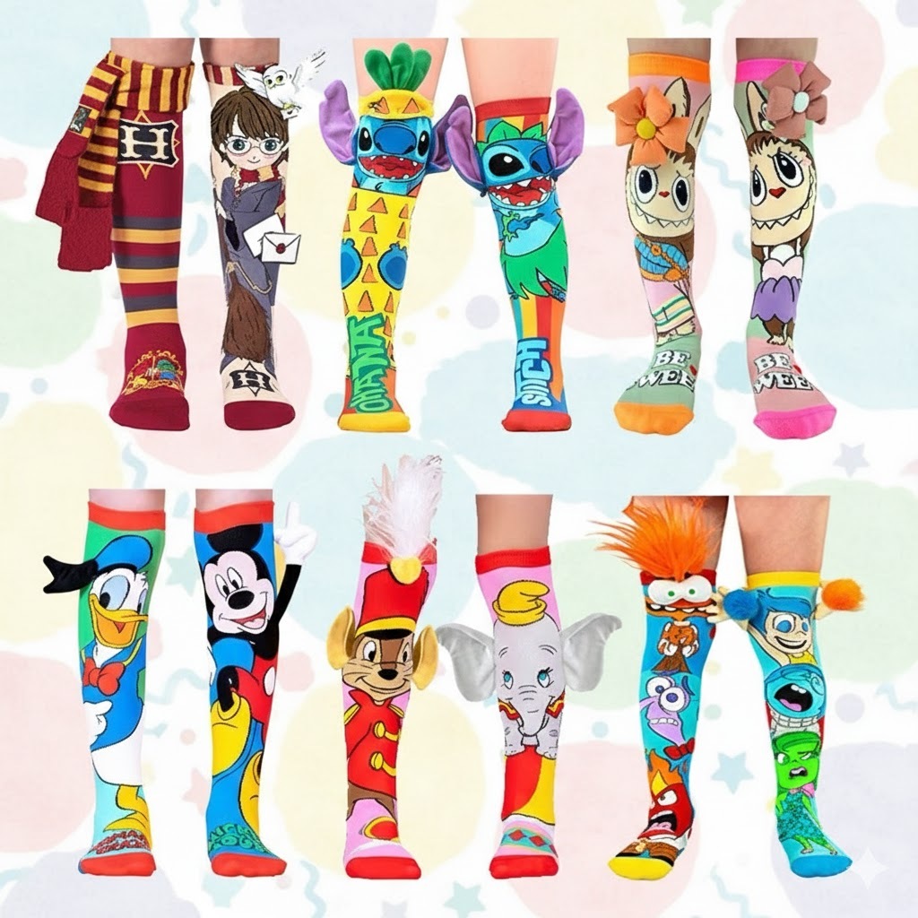 Meias 3D Menina Menino Maluca Divertida Personagens Desenhos