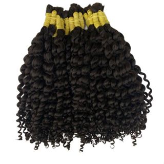 Cabelo Humano Cacheado Tipo 2 Curvatura Fechada a partir de 50G Semi Limpo Cachos Definidos e Permanentes em Oferta na Shopee