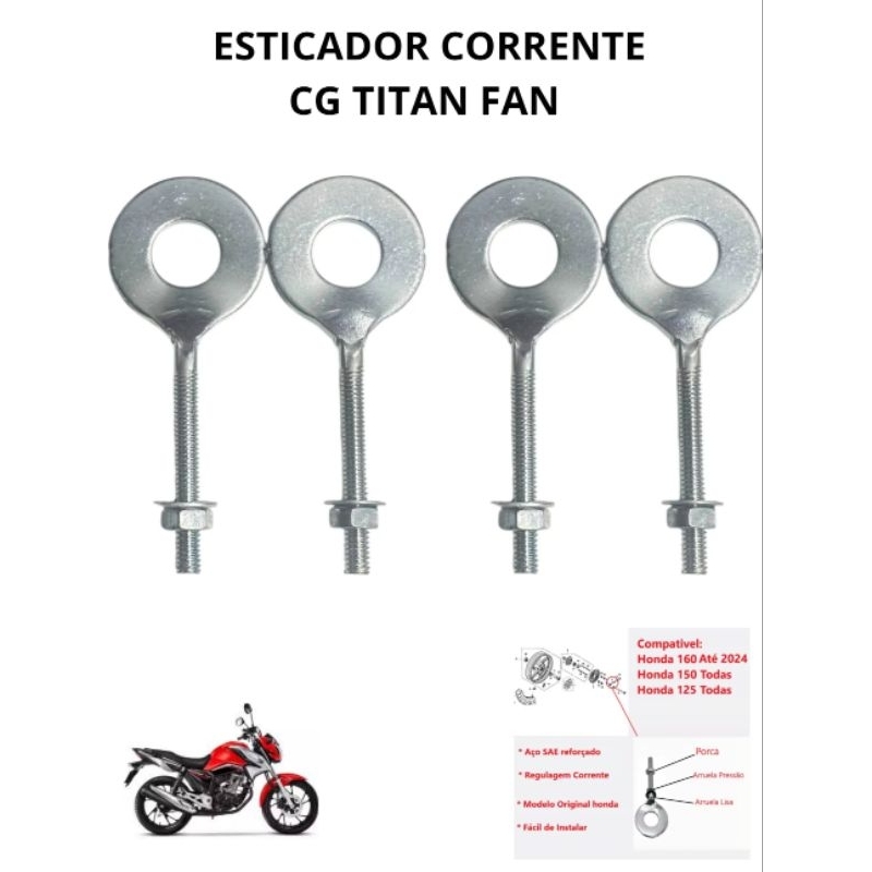 Esticador Corrente Moto Cg 150 Titan 160 Fan 125 Titan 125 83/99 Start 160 2014 a 2024