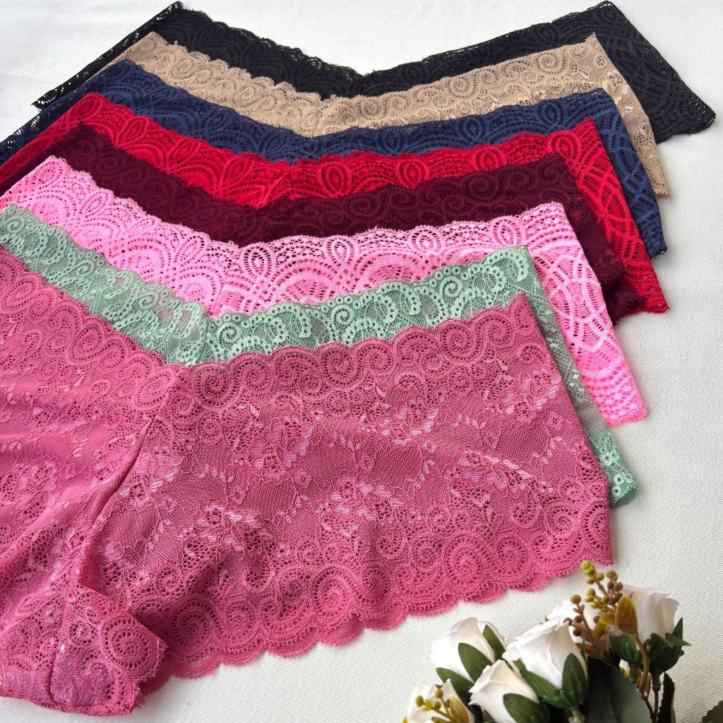 Kit c/ 5 Calcinha Plus Size Calesson de Renda Premium Fotto 100% Algodão em Oferta na Shopee