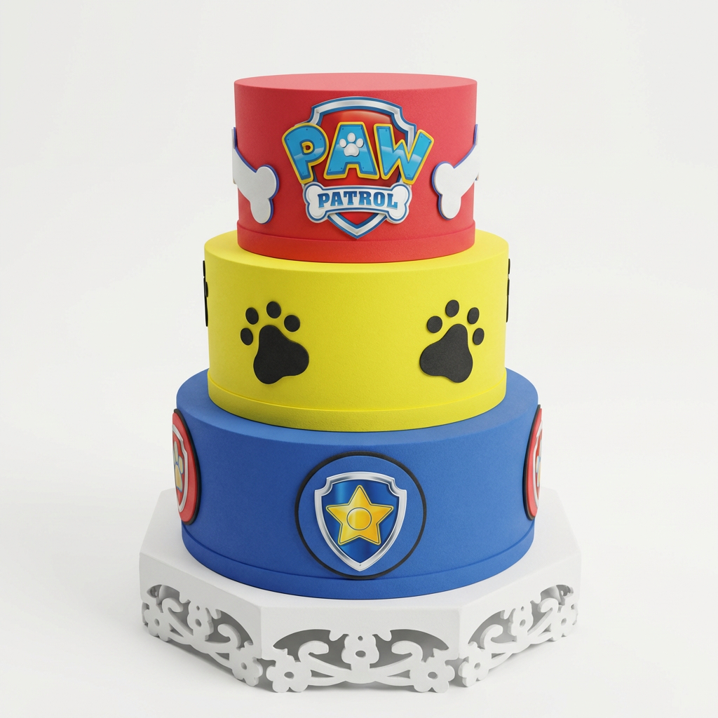 Bolo Fake Cenográfico Falso Para Festa Patrulha Canina