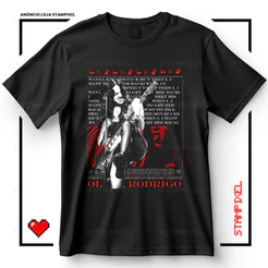 Camiseta Unissex Olivia Rodrigo Blusa De Cantora Compositora Streetwear T-shirt Camisa 100% Algodão