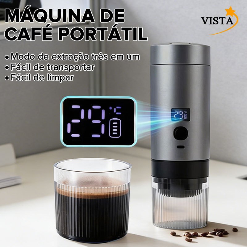 VISTA Máquina de Café Portátil 3 em 1 Bateria Recarregável Alta Pressão Espresso Compacta