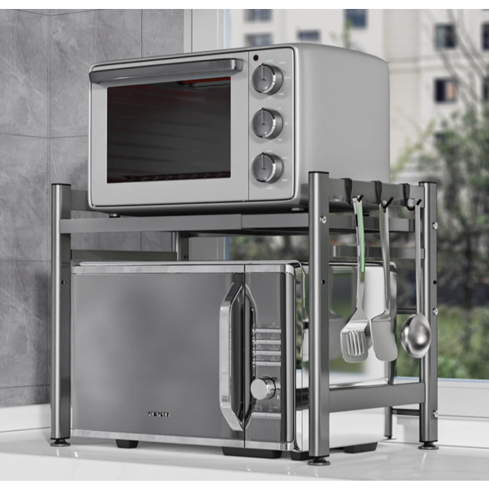 Imagem Rack de microondas/forno ajustável | Material de carbono durável de camada dupla