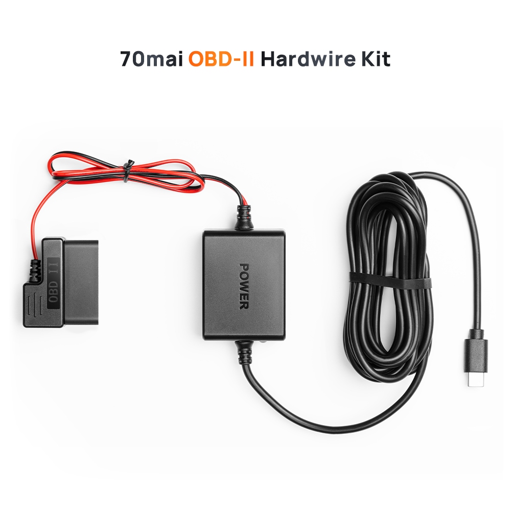 70mai OBD-ll Hardwire Kit-Midrive OBD01 Tipo C Digital Tensão Ajustável Fácil Vigilância de Estacionamento 24H em Oferta na Shopee