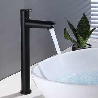 Torneira de Aço Inoxidavel para Saída Alta Lavatorio de Banheiro Bacia preto/prata