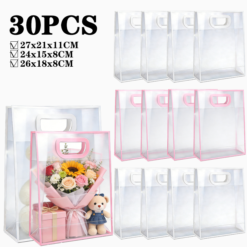 Sacola Transparente Fosca Pvc Alça Plana - 27x21x11cm - 30 unidades em Oferta na Shopee