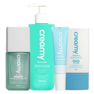 Kit Rotina Básica Antioleosidade - Limpador Antioleosidade + Acne Defense + Sérum Hidratante + Protetor Solar FPS50 em Oferta na Shopee