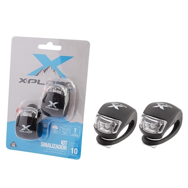Kit Lanterna Silicone Vista Light  Segurança Bicicleta Led Farol Bike Par Dianteira Traseira XPLORE