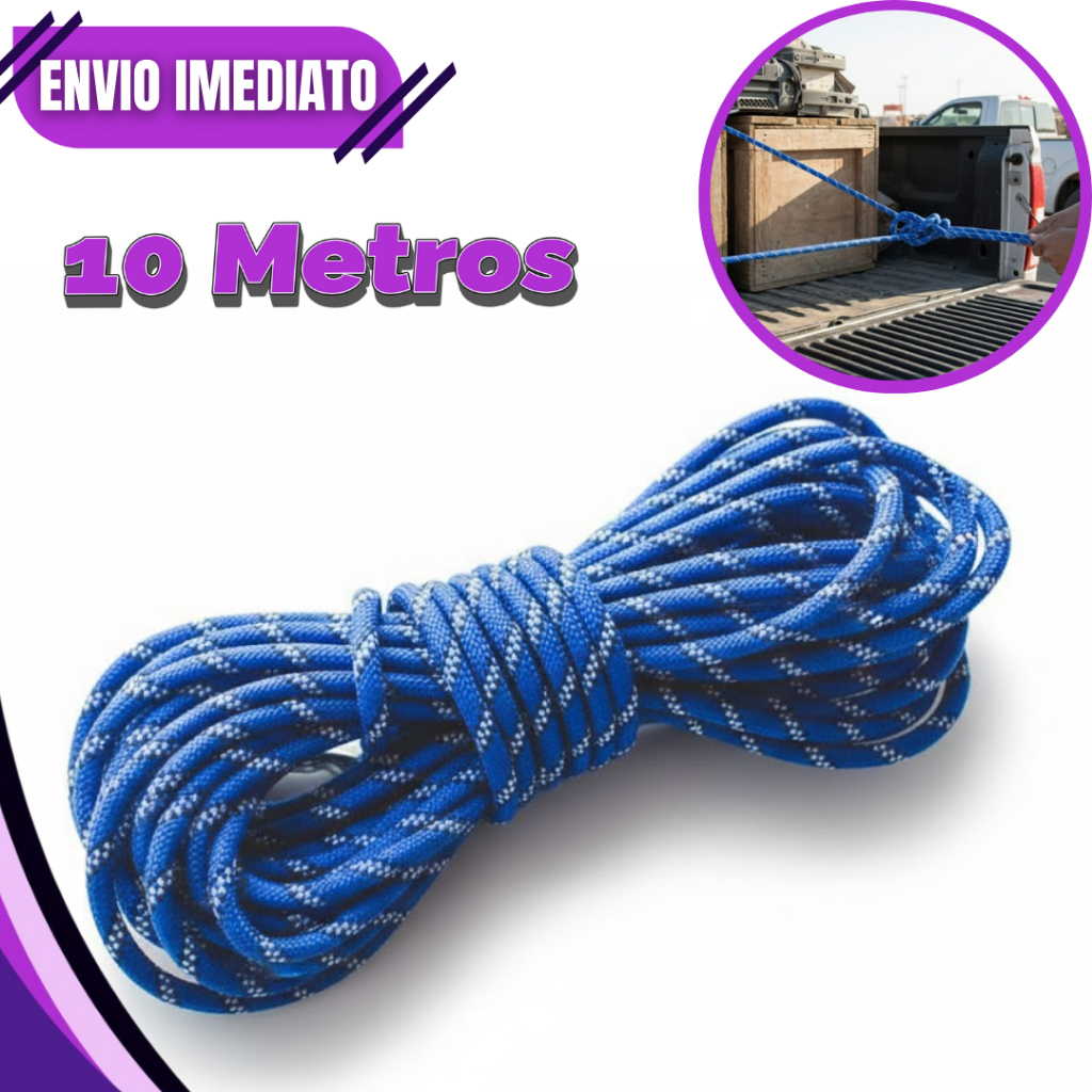 10 Metros Corda para Carga de Caminhão Balanço Uso Geral Cobertura Pintura Construção - 8mm Firmeza