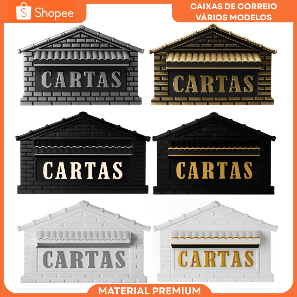 Caixa de Correio Tijolinho Para Grade E Muro em Pvc Reforçado Moderna