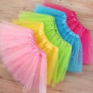 Saia Tule Tutu Brilho Colorido 30cm Ballet Carnaval Dança Festa Fantasia Diversas Cores - SQX001101