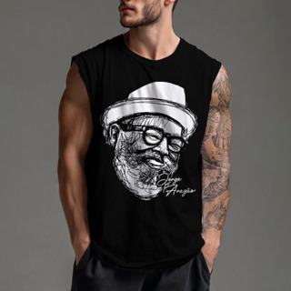 camiseta regata arte vintage machão oversized jorge aragão musico brasileiro samba carnaval em Oferta na Shopee