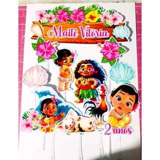 Topo de bolo ou Topper Moana em Oferta na Shopee