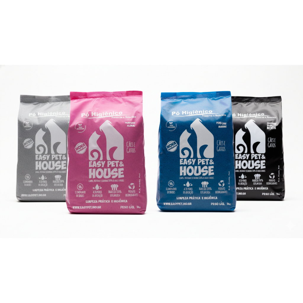 Seca Xixi em Pó Easy Pet & House Limpeza Prática e Higiênica - Kit ou Unidade 1kg - Escolha sua Fragrância