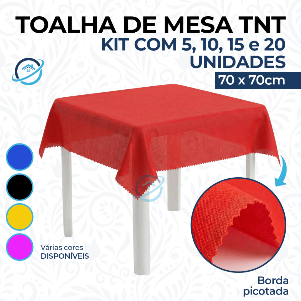 Kit Toalha Mesa TNT 70cm para Festa Aniversário Eventos | Preto Vermelho Azul Amarelo Rosa | Pano Descartável Infantil em Oferta na Shopee
