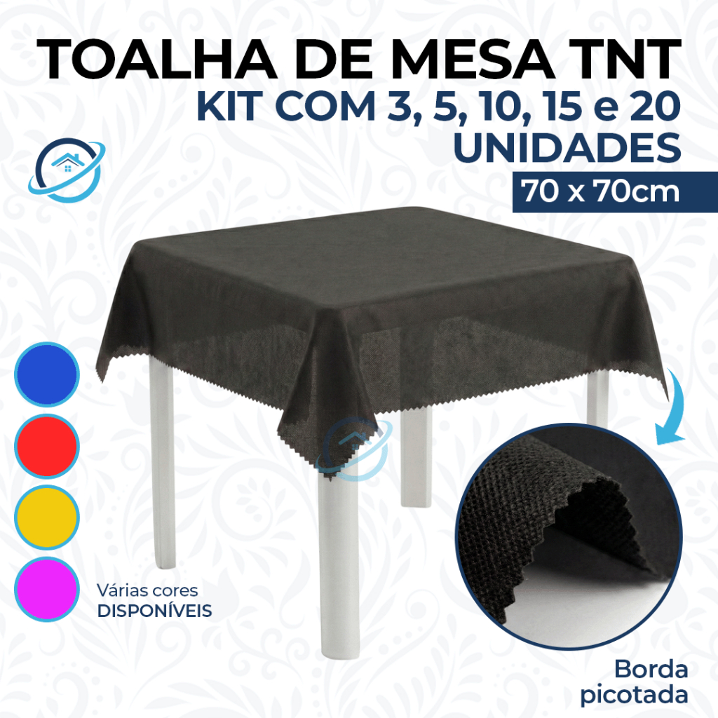 Toalha TNT 70 cm para Mesa Aniversário Kit Infantil Festa Evento Decoração Pano Descartável Preto Vermelho Azul Rosa em Oferta na Shopee