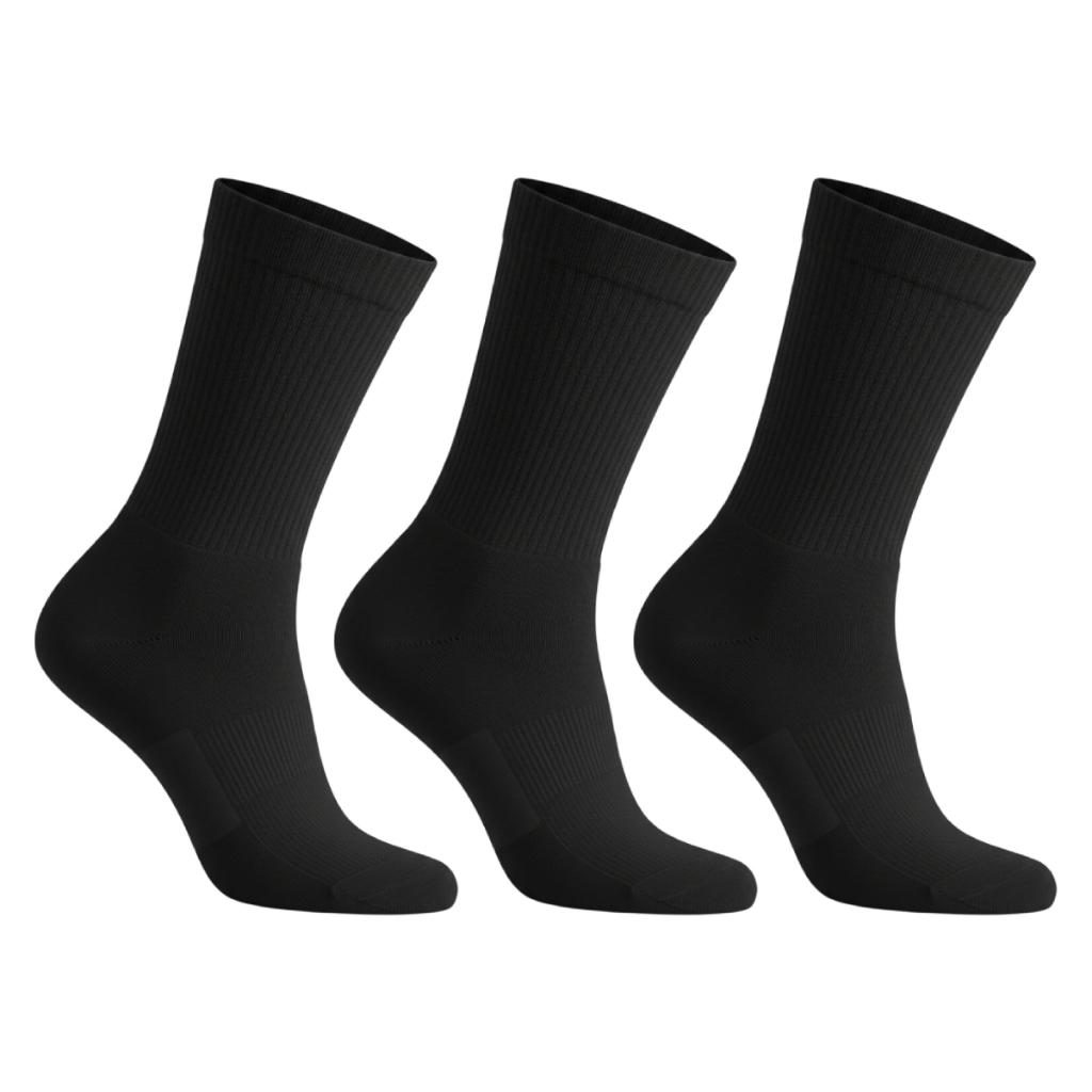 Kit 6 Pares de Meias Cano Médio Confortável Unissex Preta em Oferta na Shopee